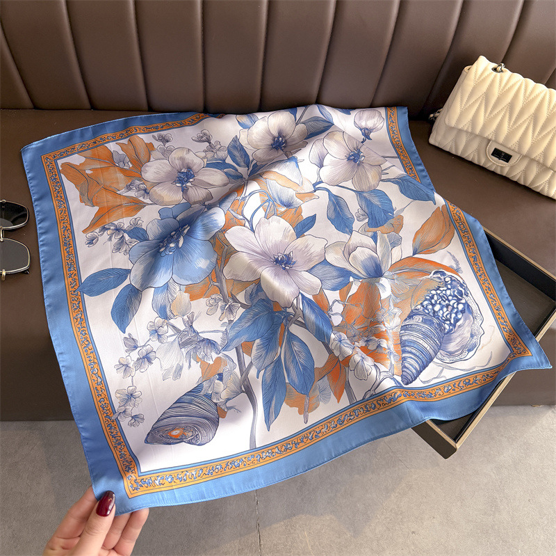 2026 New Floral Print Hijab Si - Silk Scarf Square review and price