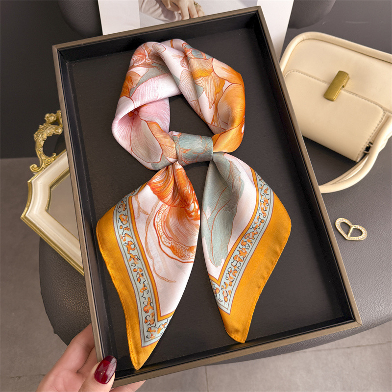 2026 New Floral Print Hijab Si - Silk Scarf Square review and price