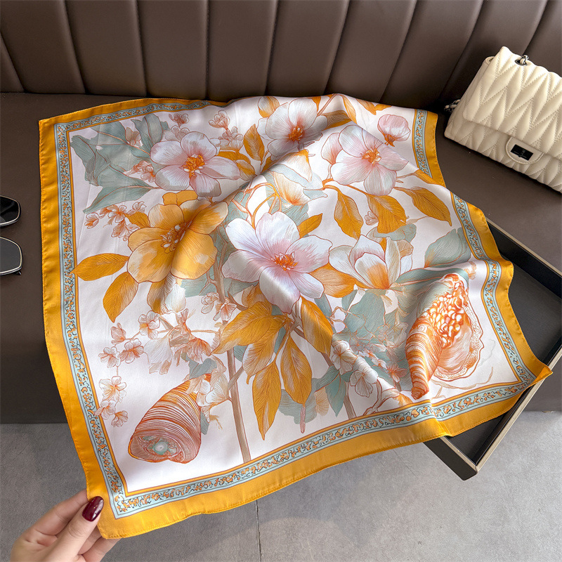 2026 New Floral Print Hijab Si - Silk Scarf Square review and price