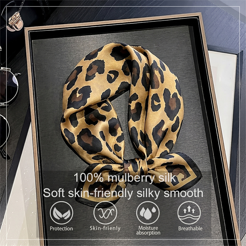 100% Silk Square Scarf Leopard - Silk Scarf Square review and price